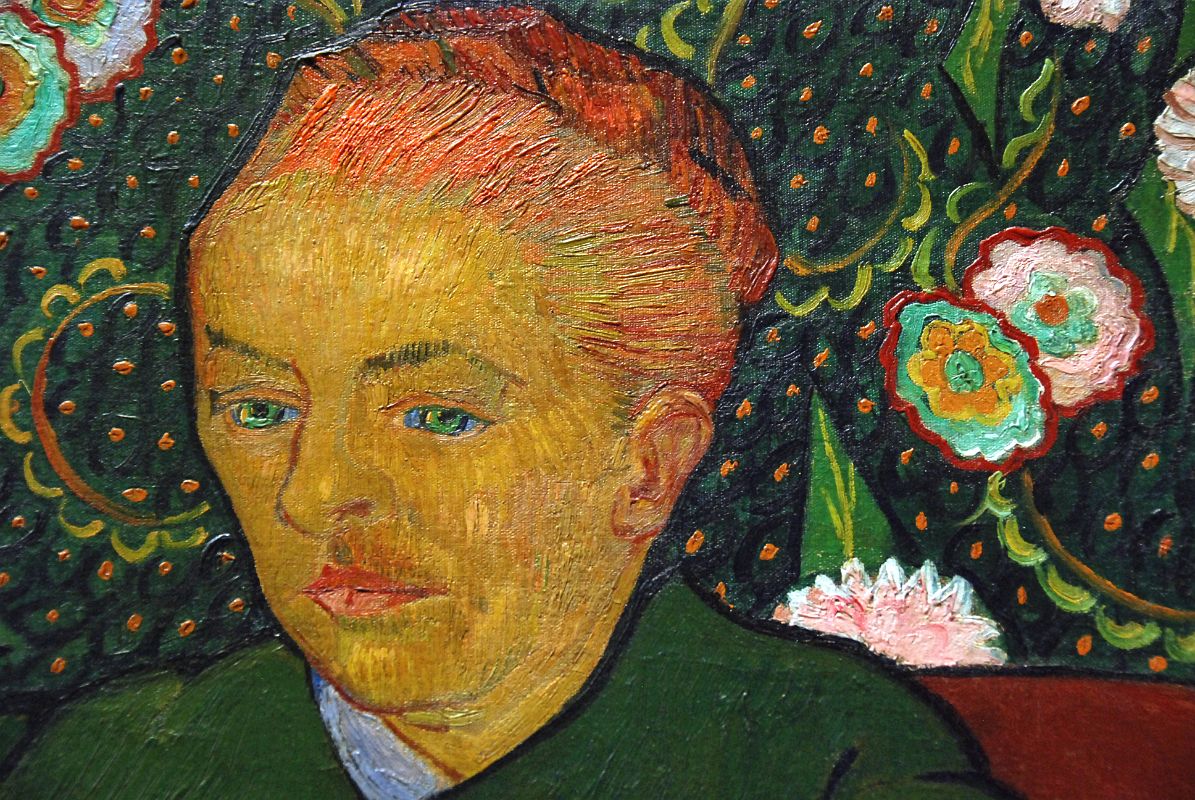 10B La Berceuse (Woman Rocking a Cradle- Augustine-Alix Pellicot Roulin) close up - Vincent van Gogh 1889 - New York Metropolitan Museum of Art